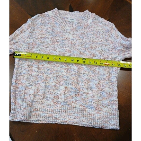 NEW J.CREW Factory Pullover Cableknit Sweater Red White Blue Americana Medium - Picture 10 of 15